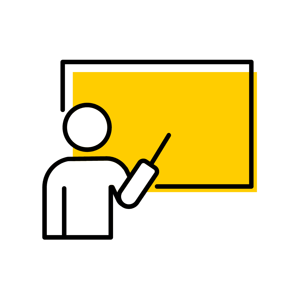 Outline of a Person Standing in Front of a Presentation