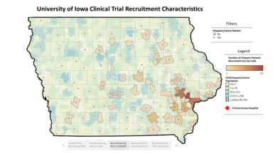 clinical trial recruitment map