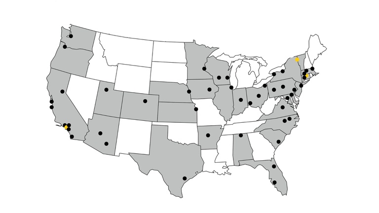 A Map of Institutes involved in RUN